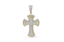 Load image into Gallery viewer, Gold Baguette Cross Pendant