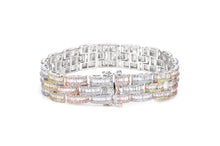 Load image into Gallery viewer, 14mm Tri-Color Iced Baguette Bracelet