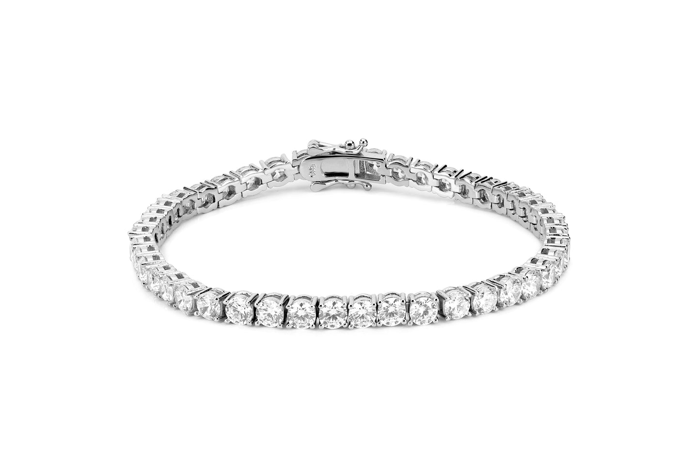 3mm White Gold Tennis Bracelet