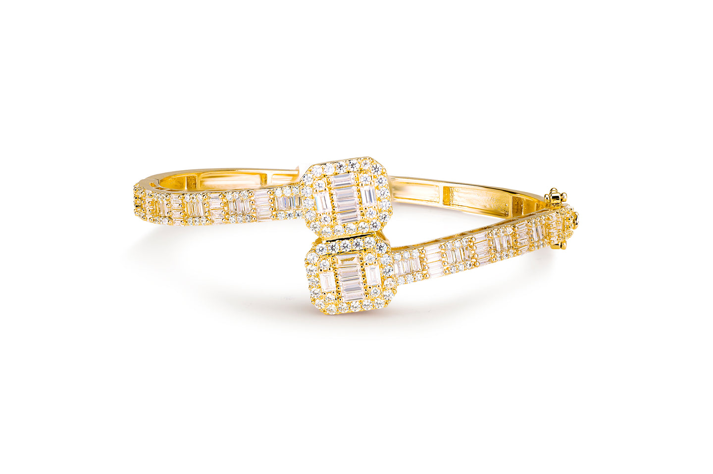 Iced Gold Bangle Bracelet