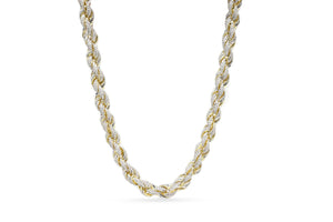 10mm Gold Iced Out Rope Chain