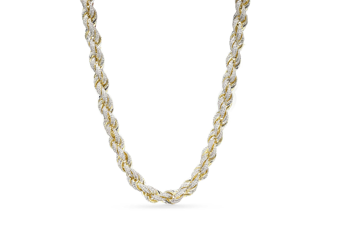 10mm Gold Iced Out Rope Chain