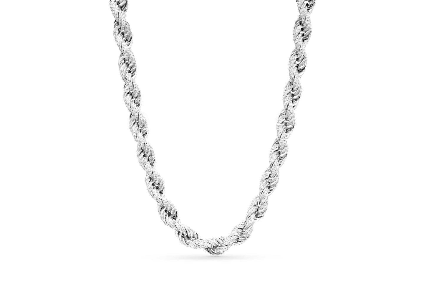 10mm White Iced Out Rope Chain