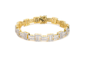 9mm Gold Iced Baguette Bracelet