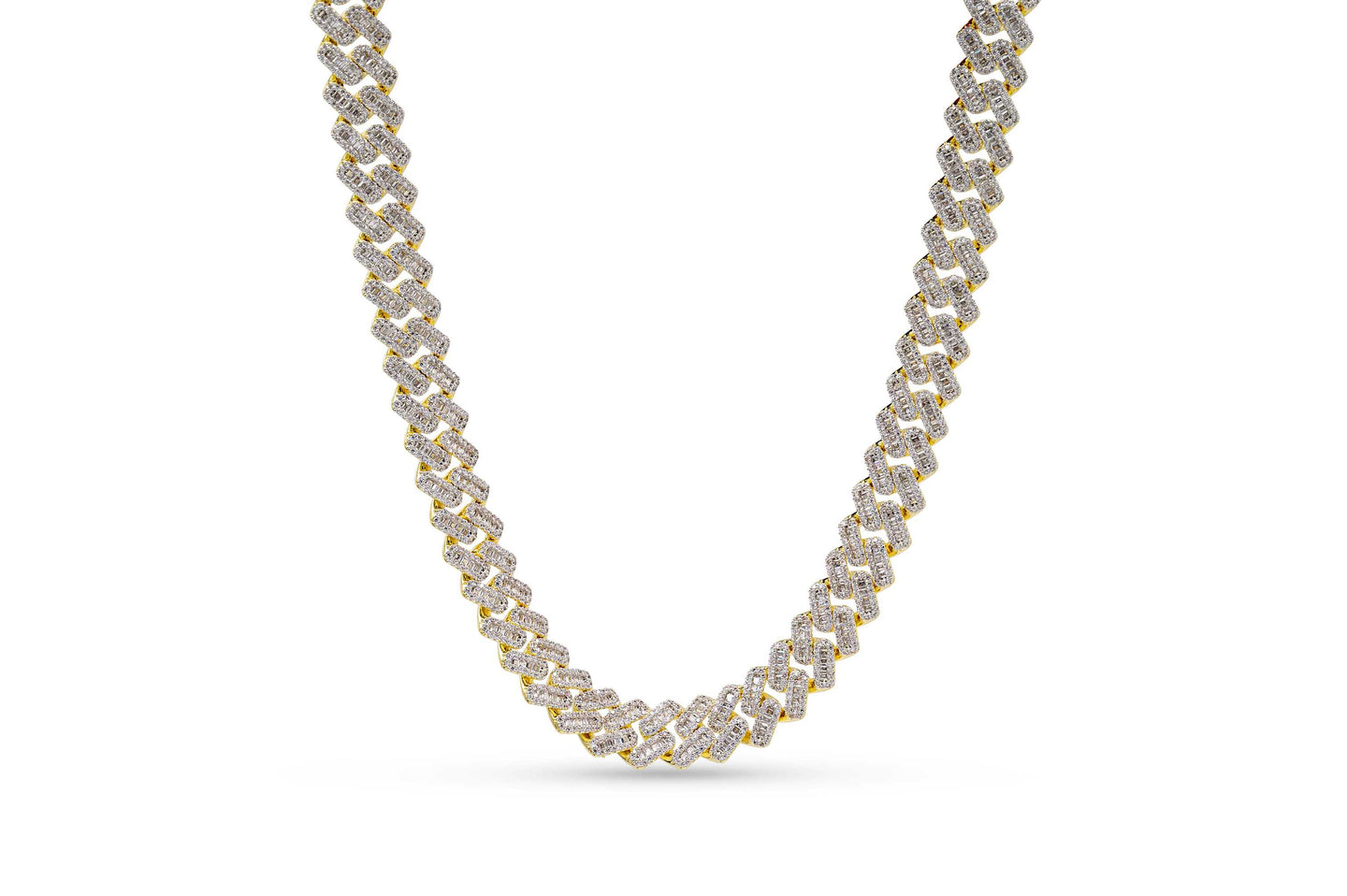 12mm Gold Baguette Cuban