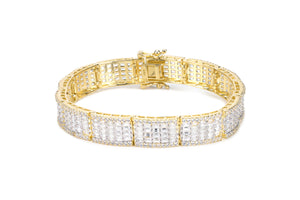 11mm Gold Iced Baguette Bracelet