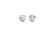 Load image into Gallery viewer, Gold Round Cut Cluster Stud Earrings