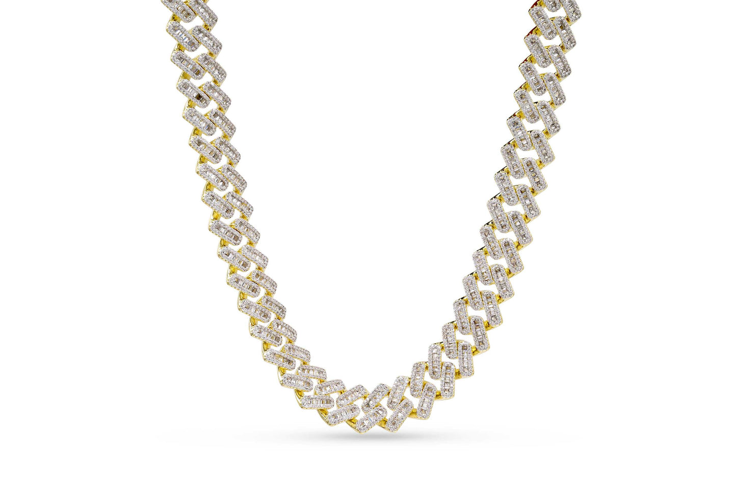 16mm Iced Gold Baguette Cuban Chain