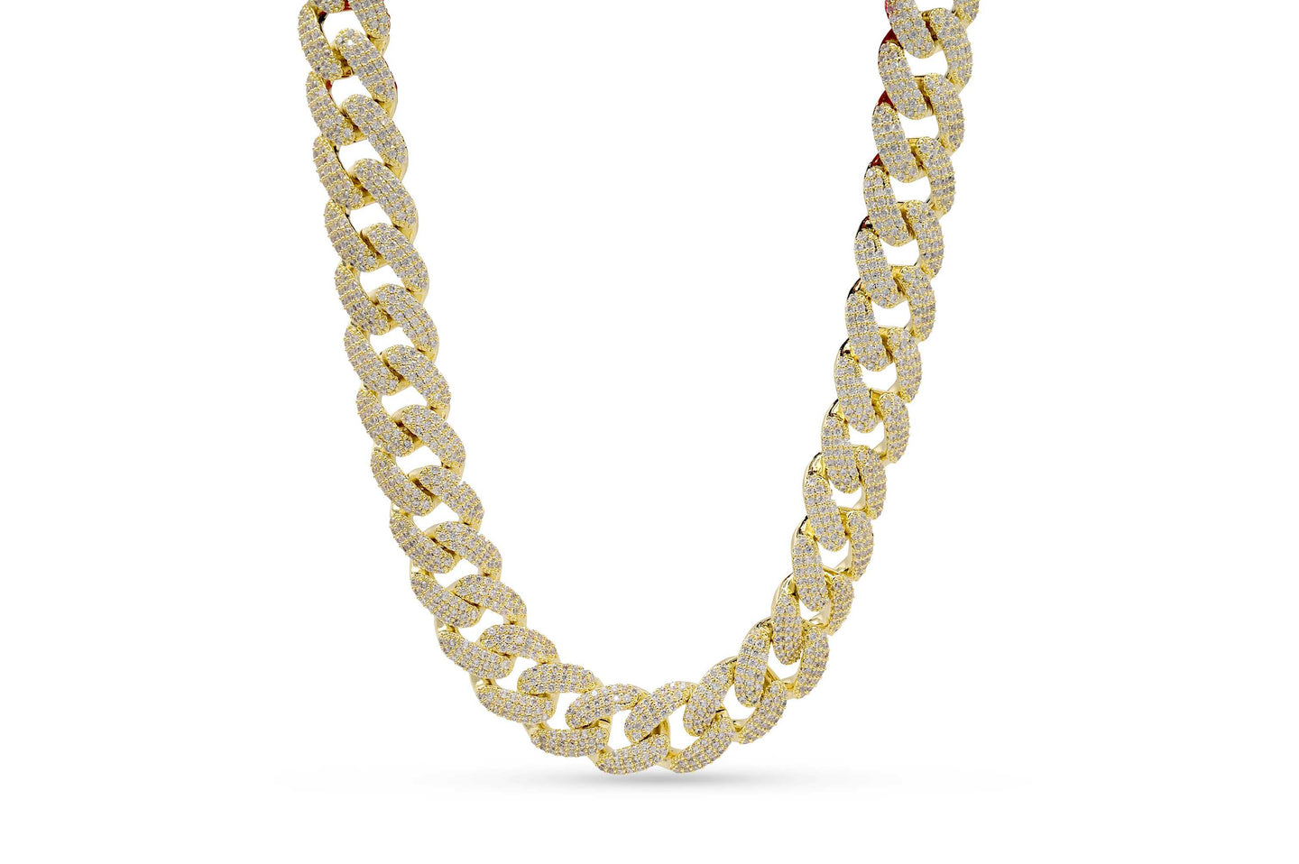 18mm Gold Iced Out Cuban Chain