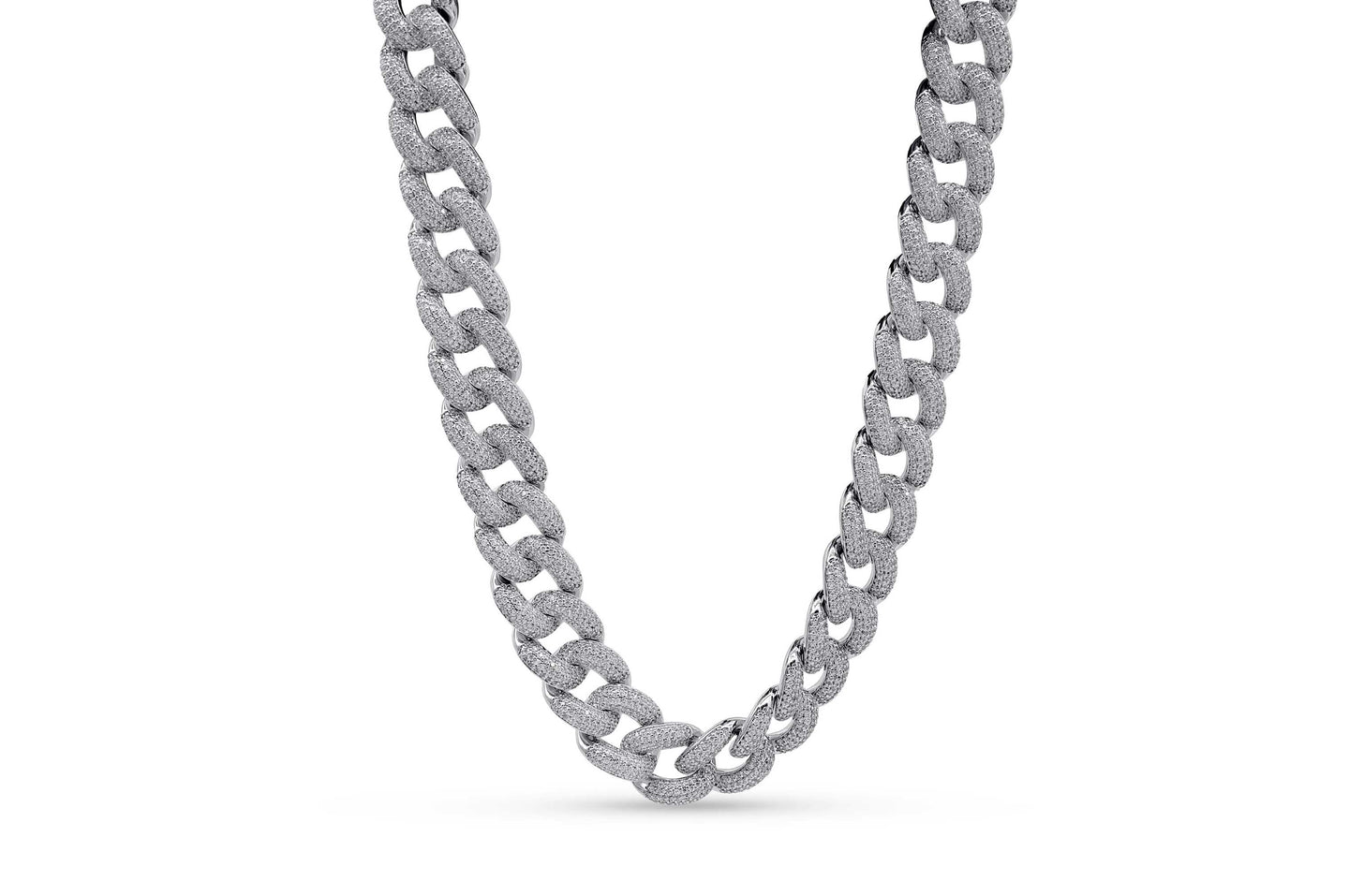 19mm Iced Out White Cuban Chain
