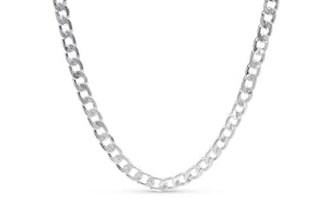 7.4mm Silver Curb Chain