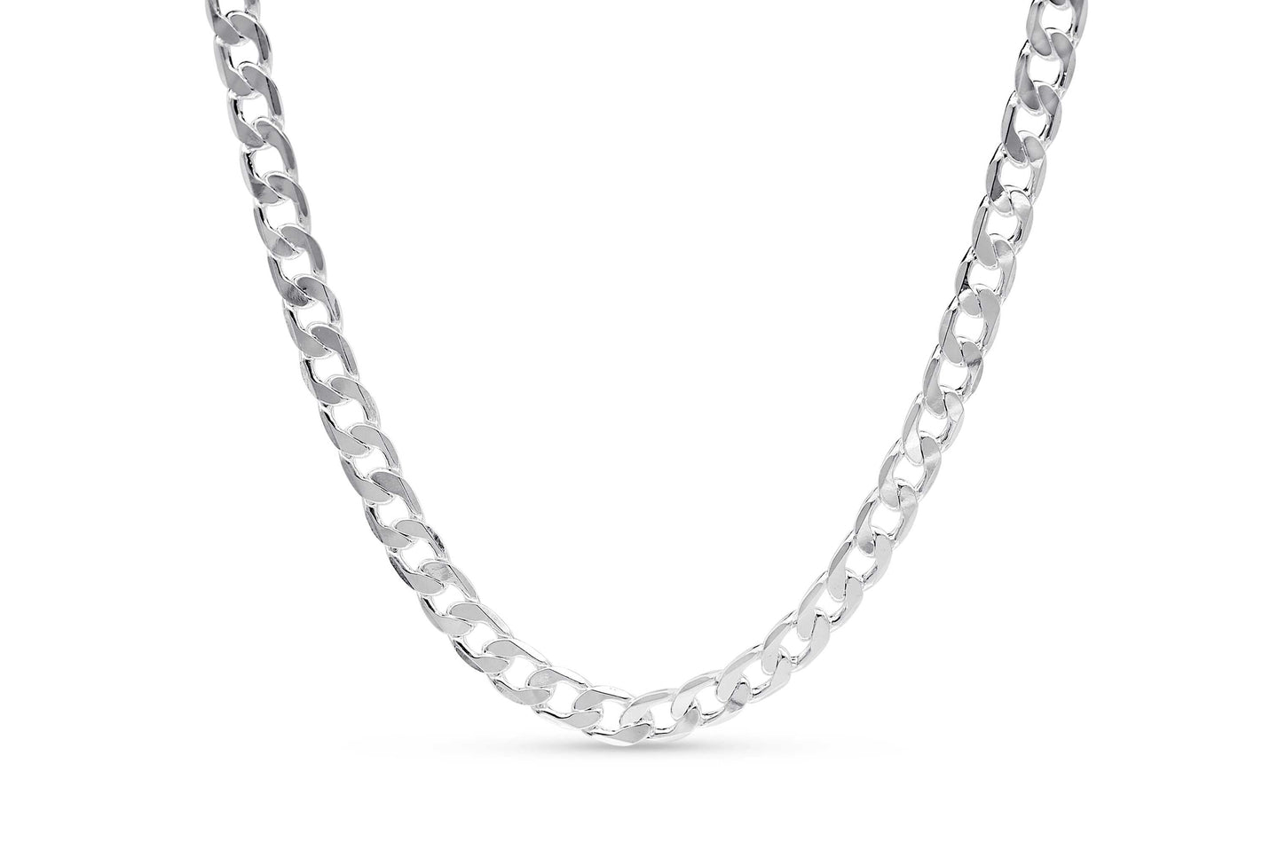 7.4mm Silver Curb Chain