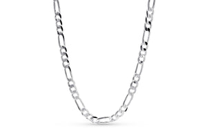 7.4mm Silver Figaro Chain