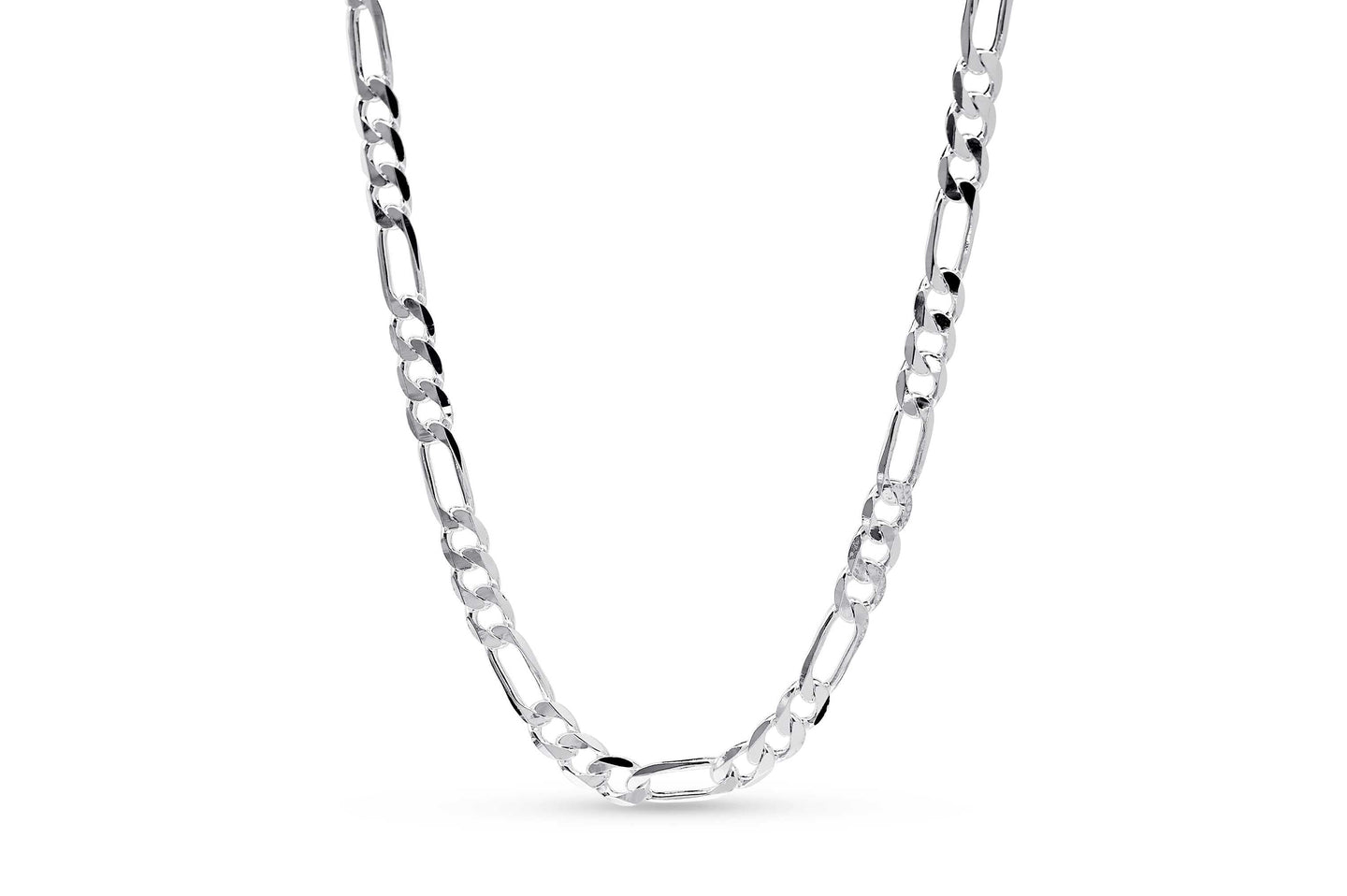 7.4mm Silver Figaro Chain