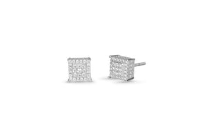 White Cube Cluster Earrings
