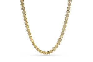 7mm Gold Circle Flower Tennis Chain