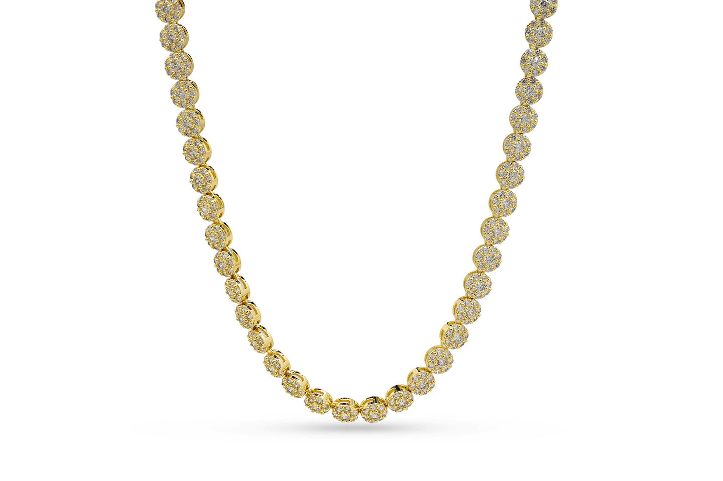 7mm Gold Circle Flower Tennis Chain