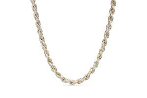 7mm Gold Iced Out Rope Chain