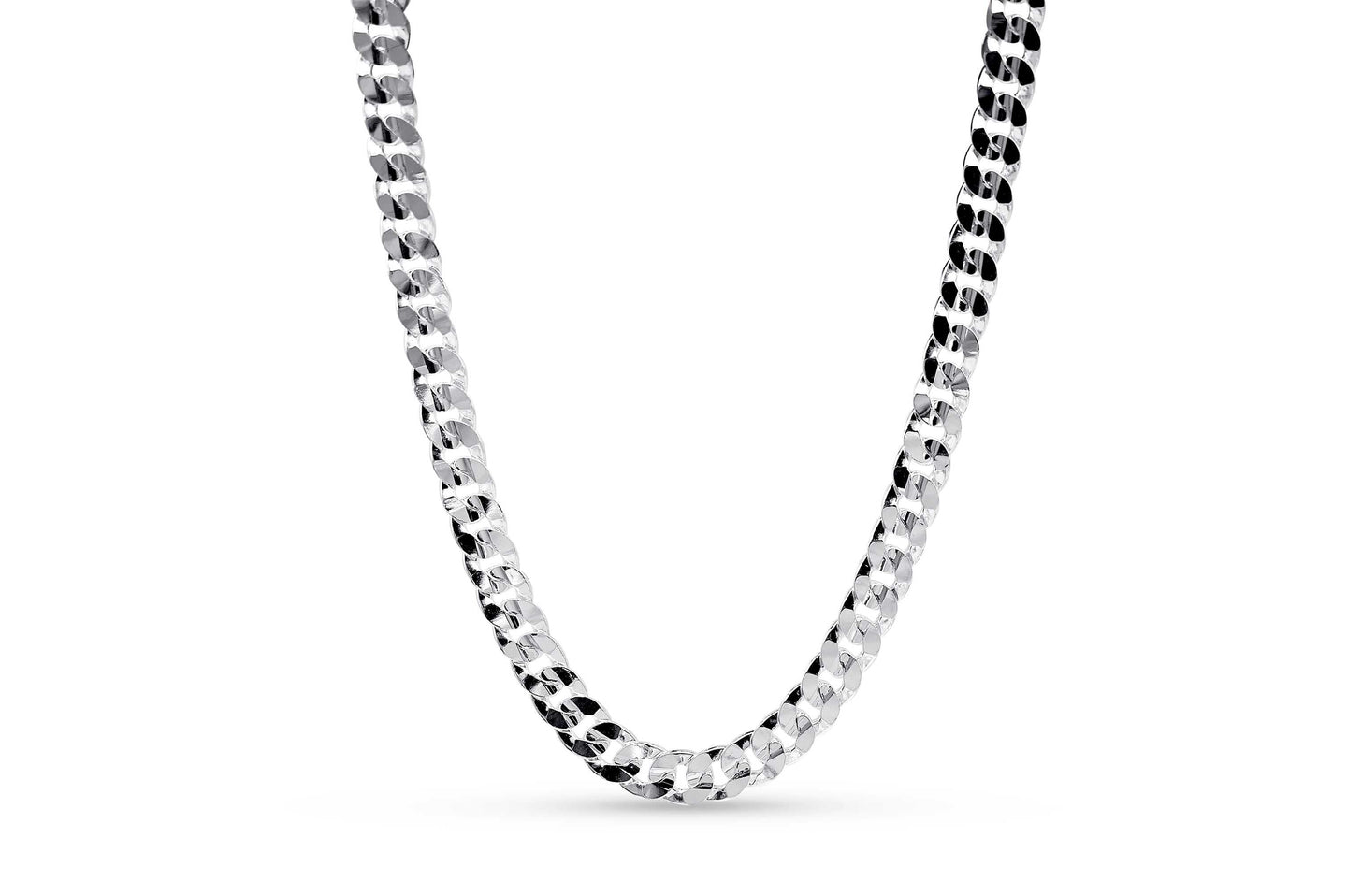 9.5mm Silver Curb Chain