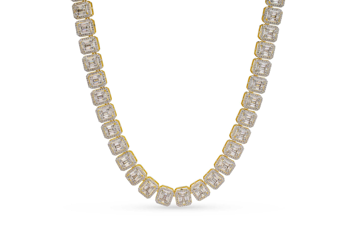 9mm Gold Iced Baguette Tennis Chain