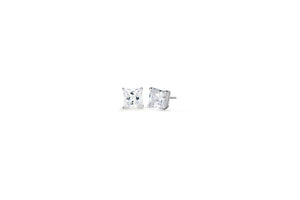 Medium Princess Cut Stud Earrings