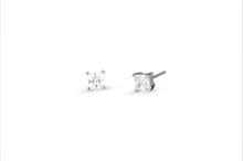 Load image into Gallery viewer, Ex-Small Princess Cut Stud Earrings