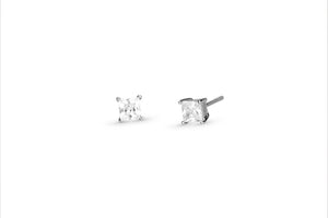 Ex-Small Princess Cut Stud Earrings