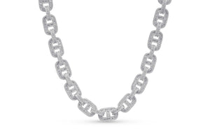 12mm Gold Iced Out Gucc Link Chain