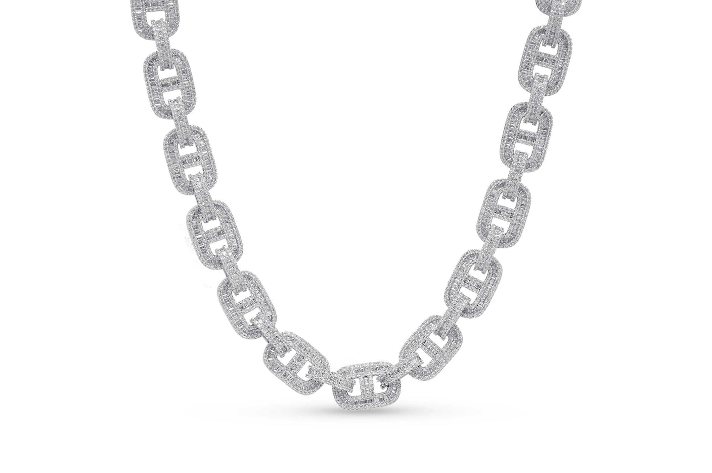 12mm Gold Iced Out Gucc Link Chain