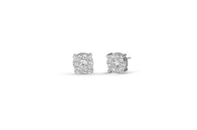 Load image into Gallery viewer, White 4 Prong Cluster Earrings