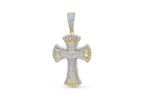 Gold Baguette Cross Pendant