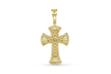 Load image into Gallery viewer, Gold Baguette Cross Pendant