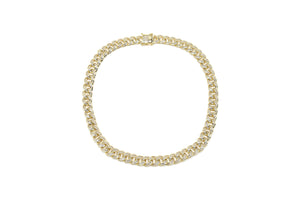 10mm Gold Donut Iced Baguette Cuban Chain
