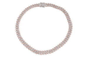 12mm Iced White + Rose Gold Cuban Chain