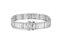Load image into Gallery viewer, 11mm White Gold Iced Baguette Bracelet