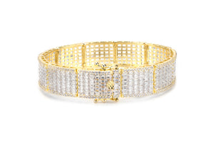16mm Gold Iced Baguette Bracelet