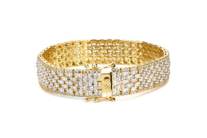 10mm Gold Iced Baguette Bracelet