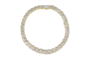 14mm Gold Iced Out Baguette Chain