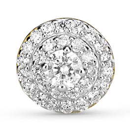 Gold Round Cut Cluster Stud Earrings