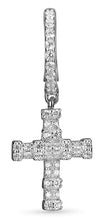 Load image into Gallery viewer, White Cross Loop Earrings