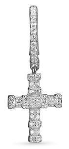 White Cross Loop Earrings