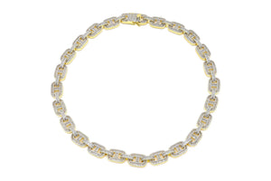 12mm Gold Iced Out Gucc Link Chain