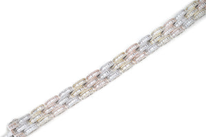 14mm Tri-Color Iced Baguette Bracelet