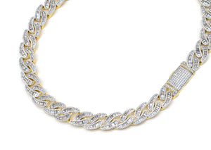 14mm Gold Iced Out Baguette Chain