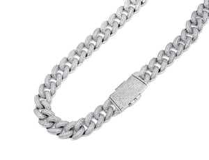 19mm Iced Out White Cuban Chain