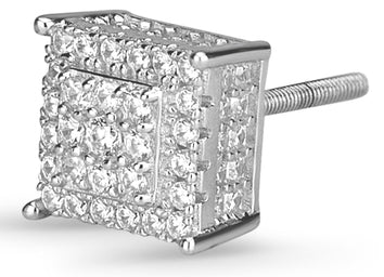 White Cube Cluster Earrings