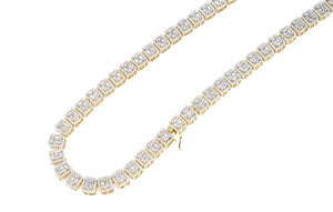 9mm Gold Iced Baguette Tennis Chain