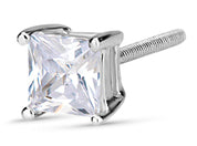 Ex-Small Princess Cut Stud Earrings