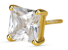 Load image into Gallery viewer, Medium Princess Cut Stud Earrings