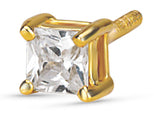Ex-Small Princess Cut Stud Earrings
